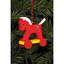 Tree Ornament  -  Horse Red  -  4,4x8,4cm / 2x3 inch