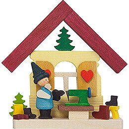 Tree Ornament  -  House Dwarf with Sewing Machine  -  7,4cm / 2.9 inch