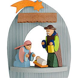 Tree Ornament - Nativity with Holy Family, Pickled - 8,5 cm / 3.3 inch