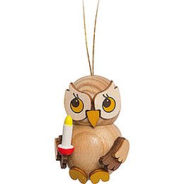 Tree Ornament - Owl Child with Candle - 4 cm / 1.6 inch