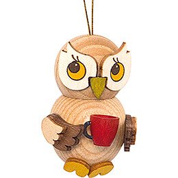 Tree Ornament  -  Owl Child with Cup  -  4cm / 1.6 inch