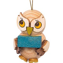Tree Ornament - Owl Child with Present - 4 cm / 1.6 inch