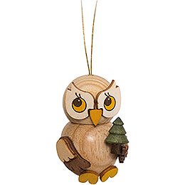 Tree Ornament - Owl Child with Tree - 4 cm / 1.6 inch