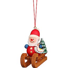 Tree Ornament  -  Santa Claus On Sled  -  5,8cm / 2.3 inch