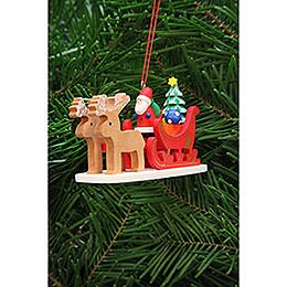 Tree Ornament  -  Santa Claus in Reindeer Sleigh  -  9,7cm / 3.8 inch