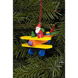 Tree Ornament - Santa Claus on Plane - 6,8x4,8 cm / 3x2 inch