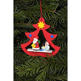 Tree Ornament  -  Santa in Tree  -  7,2x7,1cm / 3x3 inch