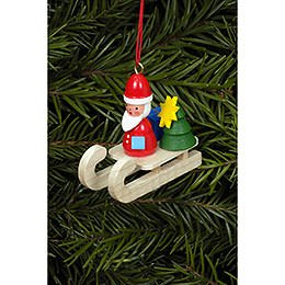 Tree Ornament - Santa on Sleigh - 4,7x4,3 cm / 2x1 inch