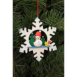 Tree Ornament - Snowflake Snowman - 9,0x9,0 cm / 3.5x3.5 inch