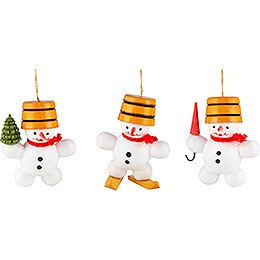 Tree Ornament - Snowman, 3 pieces - 5 cm / 2 inch