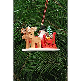 Tree Ornament - Snowman with Reindeer Sleigh - 9,7 cm / 3.8 inch