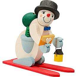 Tree Ornament - Snowman with red Ski - 7 cm / 2.8 inch