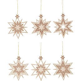 Tree Ornament - Stars - Set of 6 - 7 cm / 2.8 inch