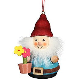 Tree Ornament Teeter Man Dwarf with Flower Pot - 8 cm / 3.1 inch