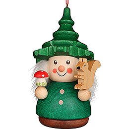 Tree Ornament  -  Teeter Man Tree Gnome Green  -  9,5cm / 3.7 inch