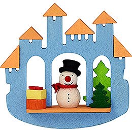 Tree Ornament - Town Gate with Snowman - 6,9 cm / 2.7 inch