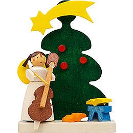 Tree Ornament - Tree Angel with Cello - 6 cm / 2.4 inch