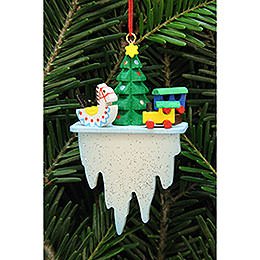 Tree Ornament  -  Tree with Toys on Icicle  -  4,5x7,8cm / 1.7x3 inch