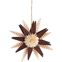 Tree Ornament - Wood Chip Star - Brown - 7 cm / 2.8 inch