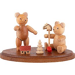Two Bears Playing - 4 cm / 2 inch