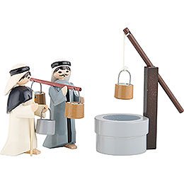 Water Carriers with Well, Set of Three, Colored  -  7cm / 2.8 inch