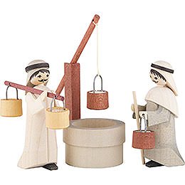 Water Carriers with Well, Set of Three, Stained - 7 cm / 2.8 inch