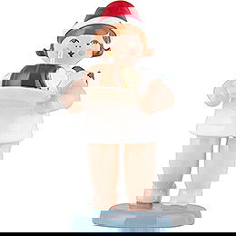 Weihnachtsengel mit Mtze und Kuchen - 6,5 cm