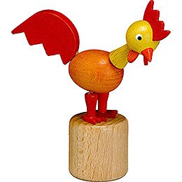 Wiggle Figure - Rooster - red-feathered - 9 cm / 3.5 inch
