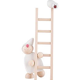Wight with Ladder and Bird - White - 20 cm / 8 inch