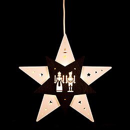 Window Picture Star "Angel and Miner" White/Brown  -  29cm / 11.4 inch