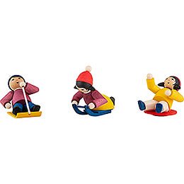 Winter Children Downhill Sliders - 3 pcs. - stained - 7 cm / 2.8 inch
