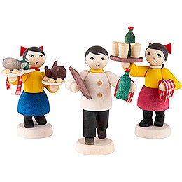 Winter Children Waiter Group - 3 pcs. - stained - 7 cm / 2.8 inch