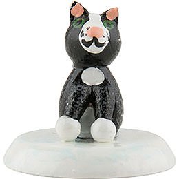 Winterkinder Katze schwarz - 6er-Set - 2,5 cm