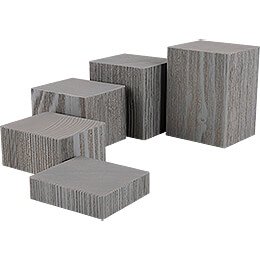Wooden Block Set - 5 pieces - Grey - 12 cm / 4.7 inch