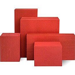 Wooden Block Set - 5 pieces - Red