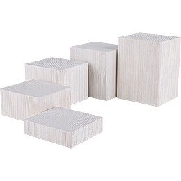 Wooden Block Set - 5 pieces - White - 12 cm / 4.7 inch