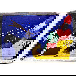 Zndholzschachtel Weihnachtsmann mit Schlitten - 4 cm